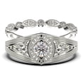 thumbnail image 1 of Decorative Ornament 1.75 Carat Round Cut Diamond Moissanite Unique Engagement Ring, Wedding Ring in 925 Sterling Silver With 18k White Gold Plating Promise Ring, Bridal Rings Set, 1 of 4