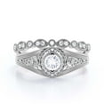 thumbnail image 1 of Decorative Ornament 1.75 Carat Round Cut Diamond Moissanite Unique Engagement Ring, Wedding Ring In 925 Sterling Silver With 18K White Gold Plating Gift For Her, Promise Ring, Bridal Rings Set, 1 of 3