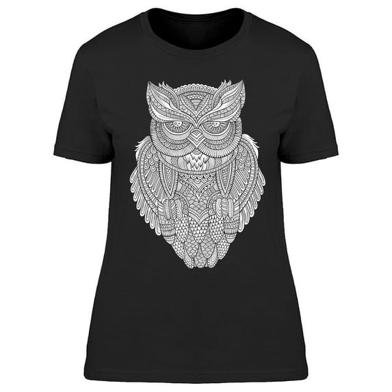 Decorative Ornamental Owl T-Shirt Women -Image by Shutterstock, Female XX-Large