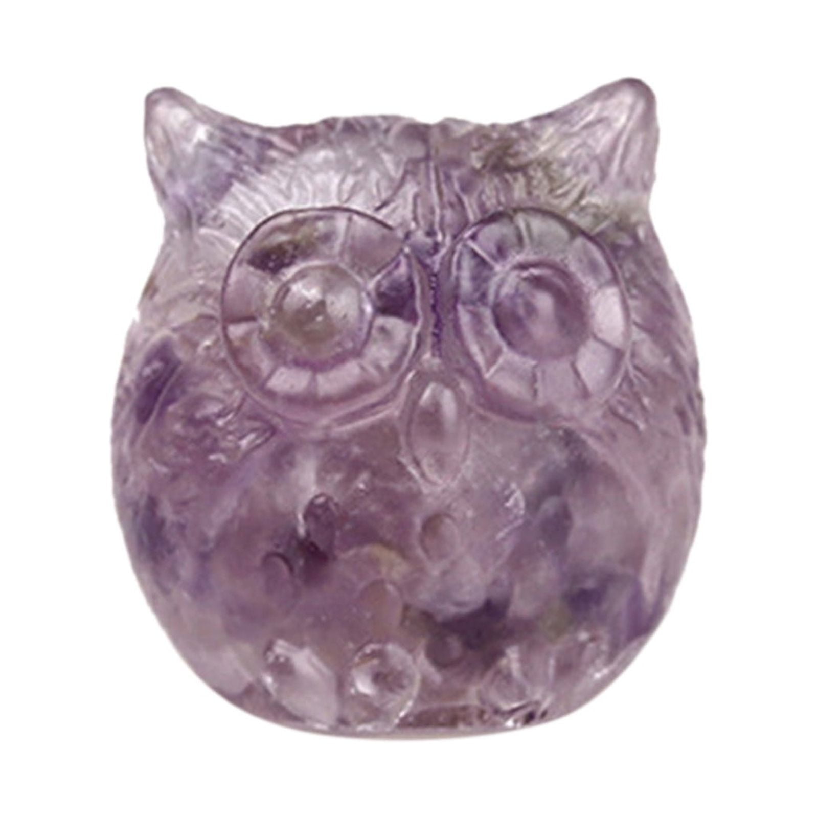 Decorative Ornaments Natural Gravel Handmade Glue Owl Animal Small Ornament Home Office Table