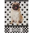 thumbnail image 1 of Decorative Outdoor Double Sided Pug Garden Flag Welcome Quote, House Yard Flag, Garden Yard Decorations, Seasonal Outdoor Flag 12.5"x18", 1 of 6