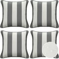 thumbnail image 1 of Decorative Outdoor Indoor Throw Pillows, Set of 4 Waterproof Throw Pillows with Inserts, 18" x18" Square Pillows for Patio, Backyard, Bed, Couch, Sofa and Patio Furniture, Gray Stripe, 1 of 14