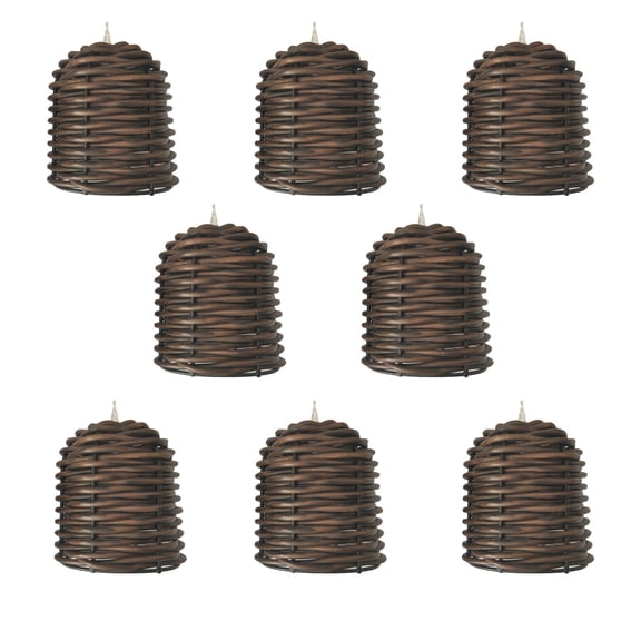 Decorative Outdoor Patio String Lights - 10 Lights Globe Rattan Wicker Ball String Lights Indoor Outdoor Patio Bell String Light for Home Pergola Porch Party Backyard