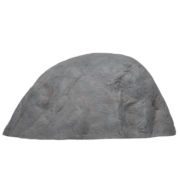 Decorative Outdoor Weather-Resistant Artistic Artificial Faux Stone Rock, Garden Patio Granite Grey Fiberglass Stone, Grand Teton Shaped