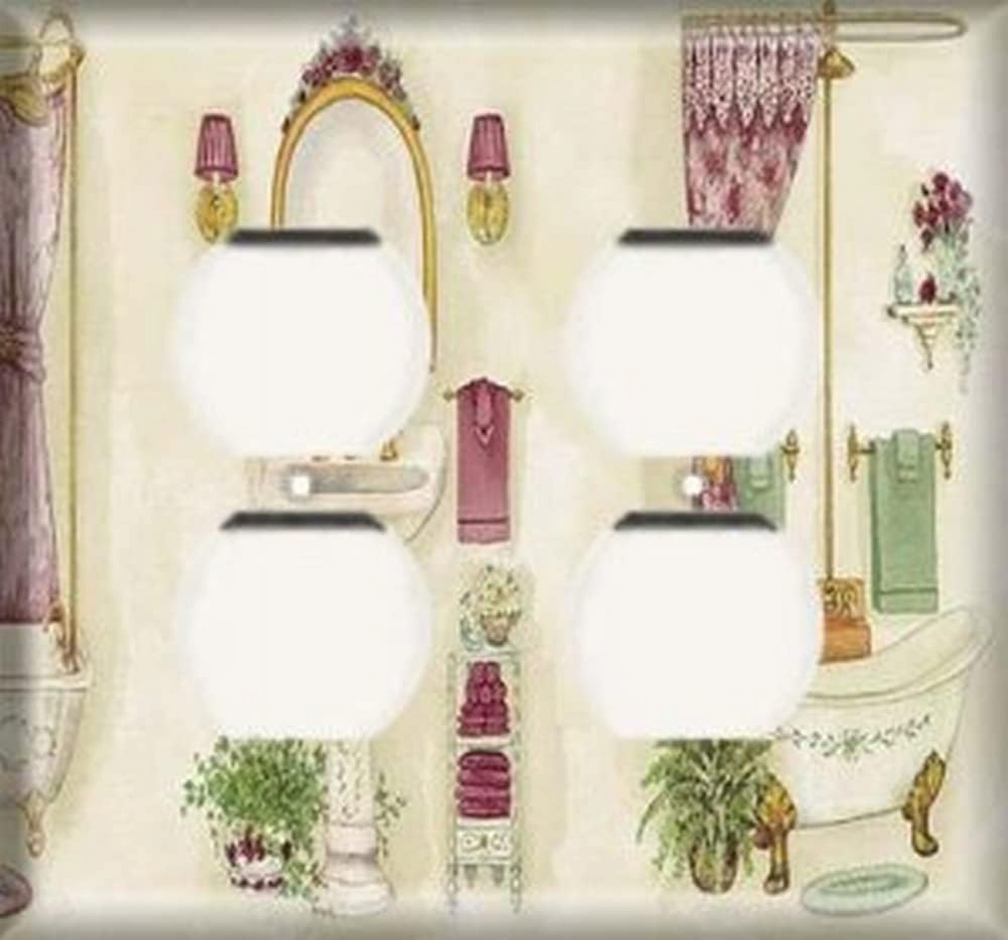 Decorative Outlet Cover Plate Pedestal Sink Bathroom Double Duplex