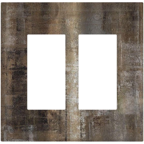 Decorative Outlet Covers Old Vintage Copper Rustic Rusty Modern Tan Brown 2 Gang Double GFCI Rocker Electrical Wall Panels Light Switch Cover Plate for Farmhouse Cabin Decor