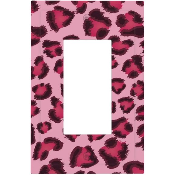 Decorative Outlet Covers Pink Leopard Print 1 Gang Single Rocker Light Switch Cover Plate Electrical Switch Plate Cover Gfci Wall Plates For Bedroom Home Decor