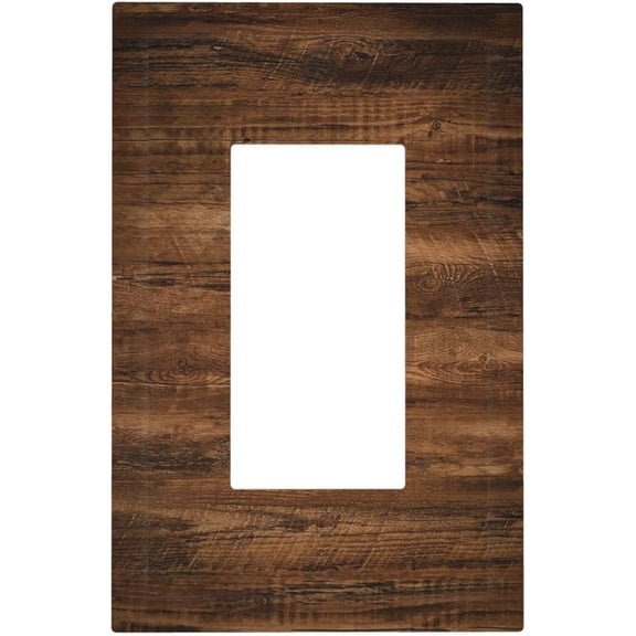 Decorative Outlet Covers Rustic Vintage Brown Wooden Plank Texture 1 Gang Single Rocker Electrical Switch Plate Cover Light Switch Cover Plate Gfci Wall Plates For Home Farmhouse Decor