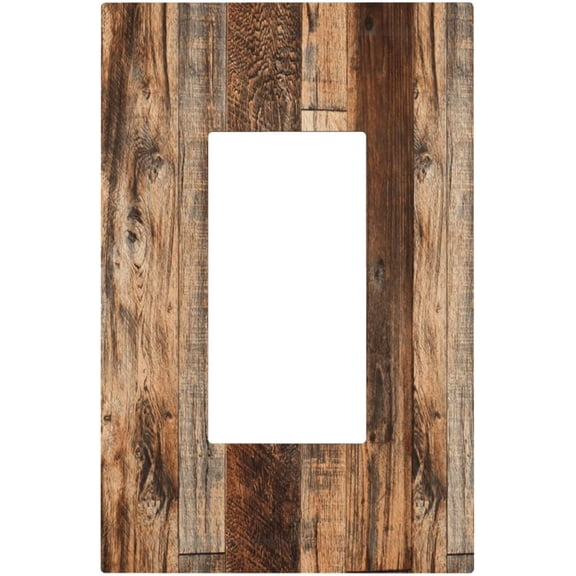 Decorative Outlet Covers Vintage Brown Barn Door Wood Plank 1 Gang Rocker Light Switch Cover Plate Single Wall Plates for Electrical Outlets Switch Plate Covers Faceplate for Farmhouse Decor