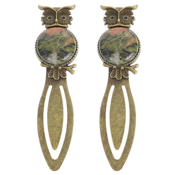 Decorative Owl Bookmarks Metal Bookmark Cute Animal Design Relatives Friends Gift Giving Lightweight Small 2Pcs