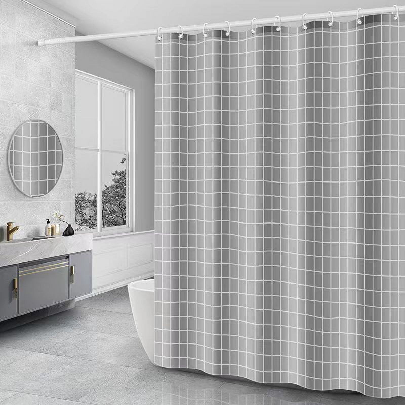 Decorative PEVA Shower Curtain Liner Set - 72" W x 72" H Waterproof ...