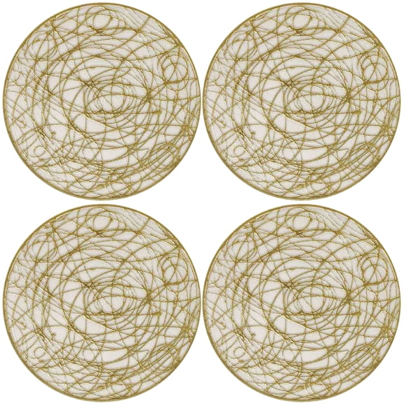 Decorative PVC Drink Coasters Gold Foils Finish Heat Resistant Scratch Proof