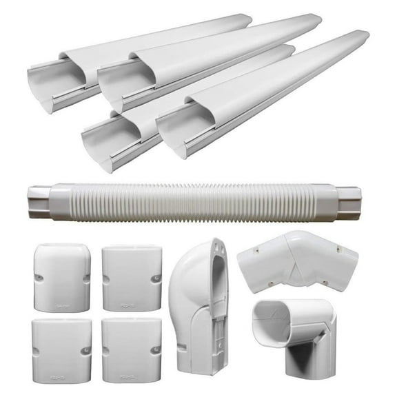 Decorative PVC Slim Line Cover Kit for Mini Split Air Conditioners and Heat Pumps 9000 - 18000 BTU (3"x2.5")