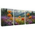 thumbnail image 1 of Decorative Painting Canvas Art,Vibrant Wildflower Field Triptych Canvas Art Set for Home Decor Living Room Bedroom and Ideal Gift for Weddings and Holidays（Only canvas）, 1 of 6