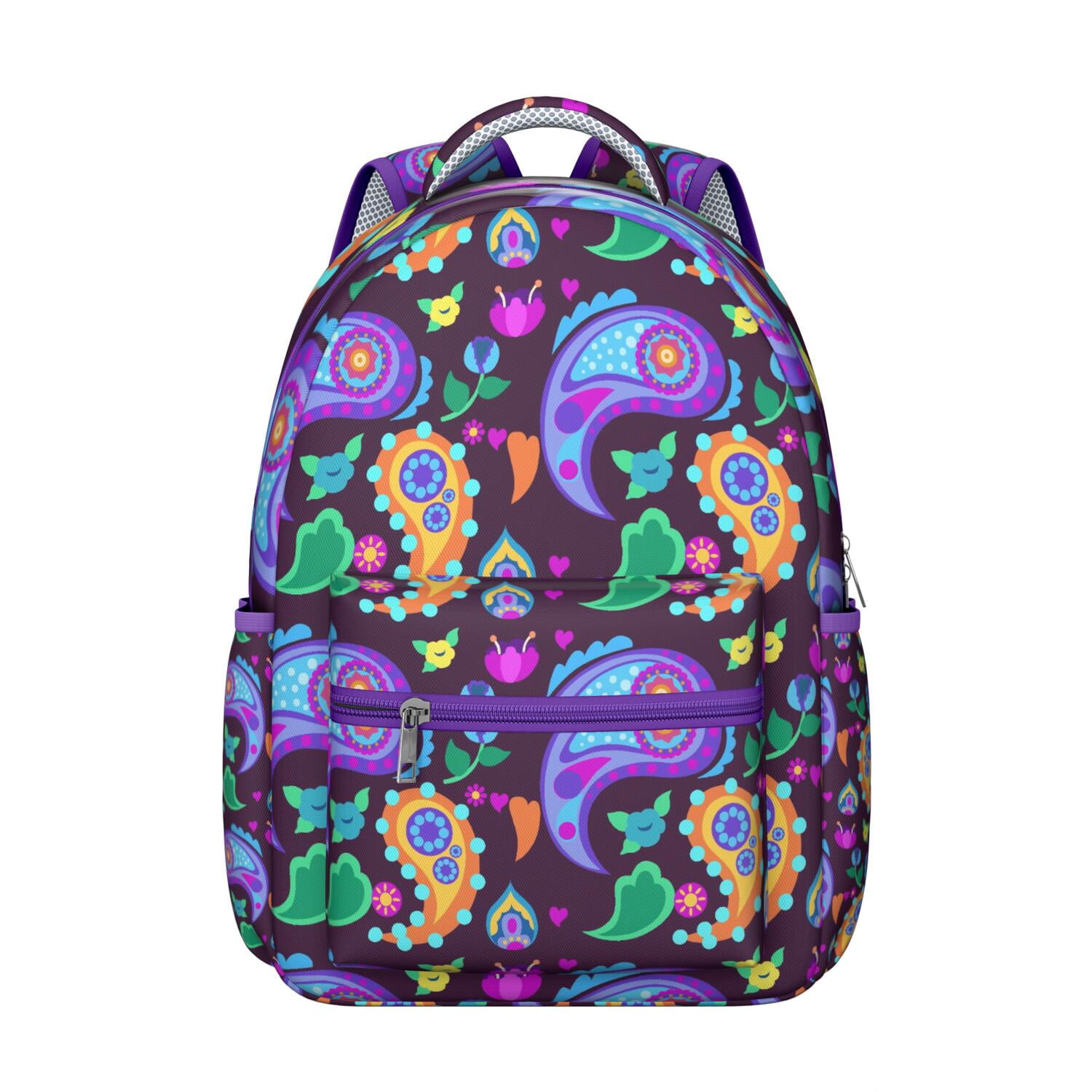 Decorative Paisley Design Waterproof Backpack - Ergonomic Support for ...