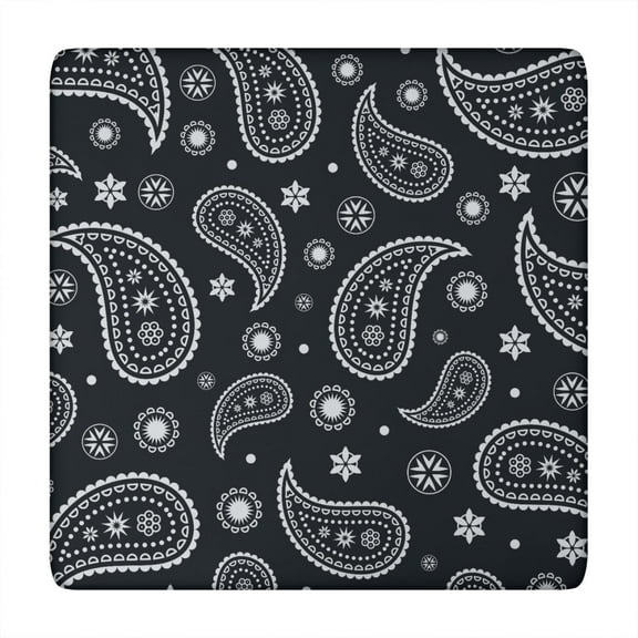 Decorative Paisley Print Square Tablecloth - Snug Fit Windproof Reusable Table Cover for Picnic 34x34 Inches