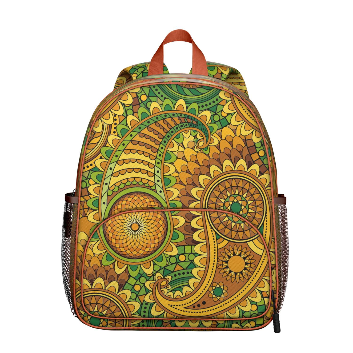 Decorative Paisley Print Students Backpack - Elegant Vintage Retro ...