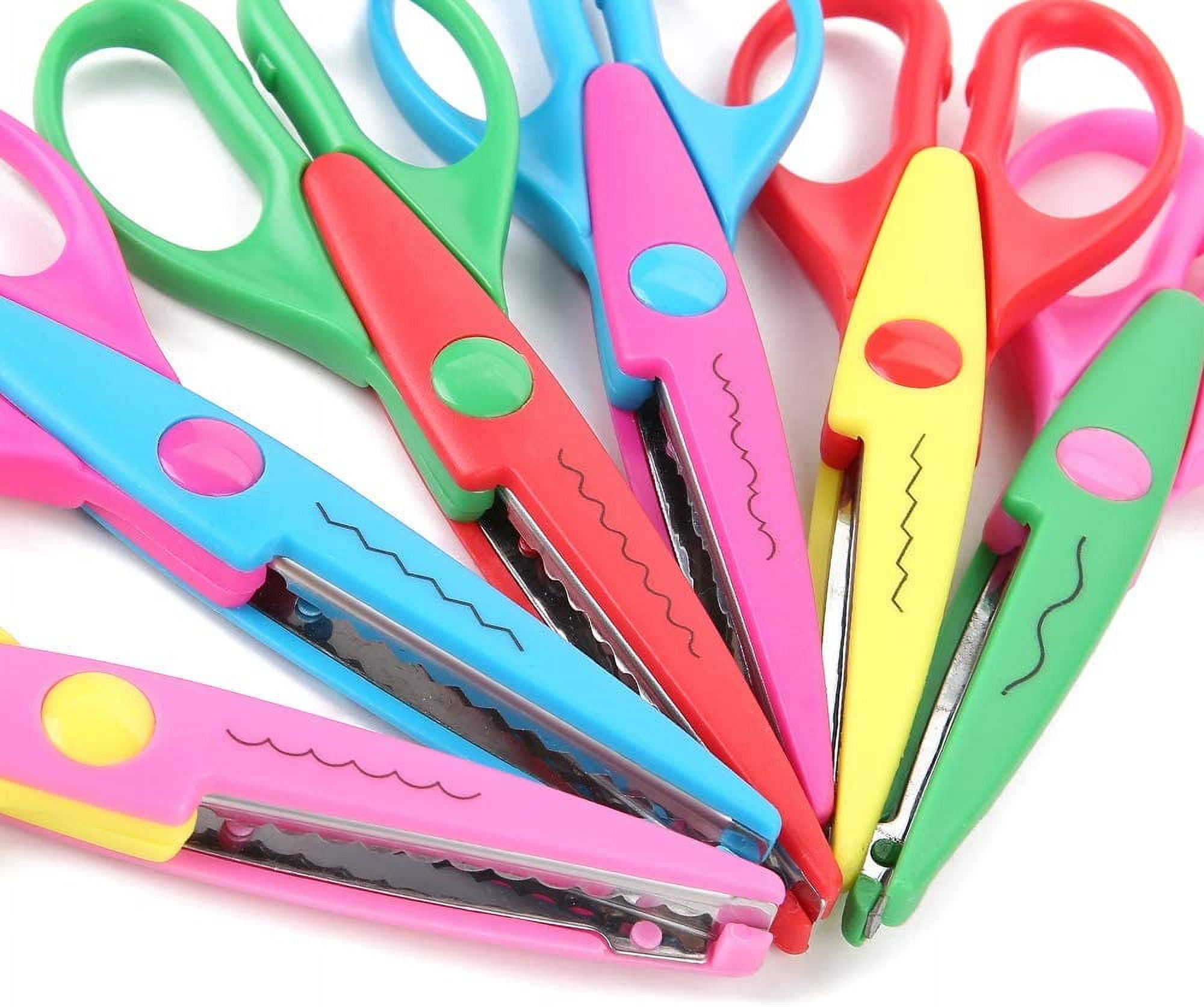 6pcs Craft Scrapbooking Scissors: Decorative Edge ABS Resin, Safe for Kids!