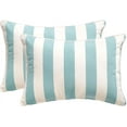thumbnail image 1 of Decorative Patio Throw Pillows Pack of 2 Water Resistant Pillow Set of 2(18" x 12") Double Printed Rectangle Pillow for Outdoor Sofa&Chair,Light Blue Stripes, 1 of 7