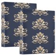 thumbnail image 1 of Decorative Pattern 12.4x10.6in PVC Round Ring Binder, D-Ring 3-Hole, Metal Clip, 200 Sheets, 1 of 10