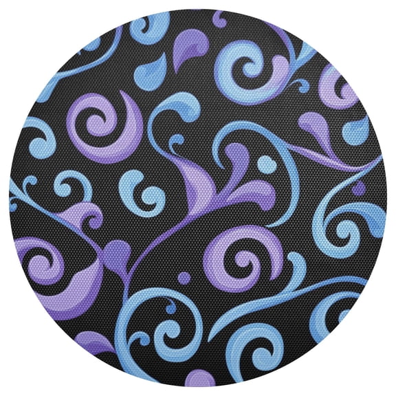 Decorative Pattern 15.4in Diameter PVC Plate Mat, Heat-Resistant and Cuttable, Kitchen Decor
