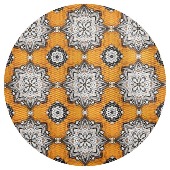 Decorative Pattern Design 15.4in Diameter PVC Plate Mat, Heat-Resistant and Cuttable, Kitchen Decor