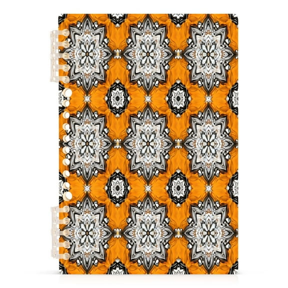 Decorative Pattern Design A5 8.3x5.7in PP Notebook, Adjustable Rings, 60 Sheets, Diary or Journey Note