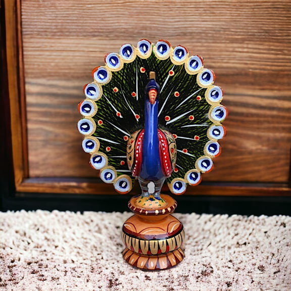 Decorative Peacock 15 Inch wooden artifacts Birthday Anniversary Housewarming Handmade Gift Home Dcor Figurine Ornaments