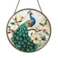 Apartment Window Decor Reference: Decorative Peacock Stained Glass Suncatcher Colorful Bird Window
