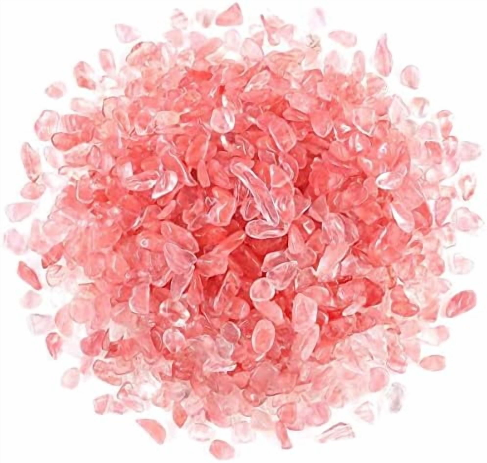 Decorative Pebbles, 2 Lbs/920g (Fill 2 Cups) Pink Crystal Quartz Stones Irregular Rock Gravel for Aquarium Turtle Tank Decoration/Succulent Plant Landscape/Flowerpot Vase Ornament
