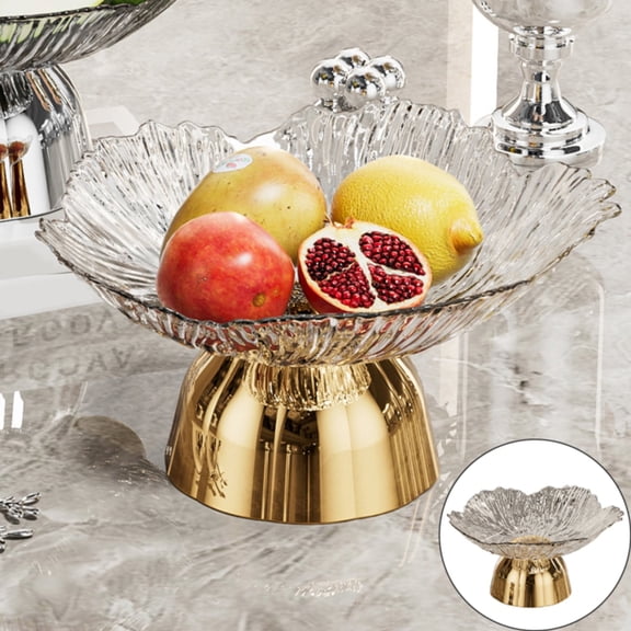 Decorative Pedestal Bowl Dish Holder Dessert Display Stand Decor Fruit Basket Serving Tray for Drawing Room Housewarming Gift,A White