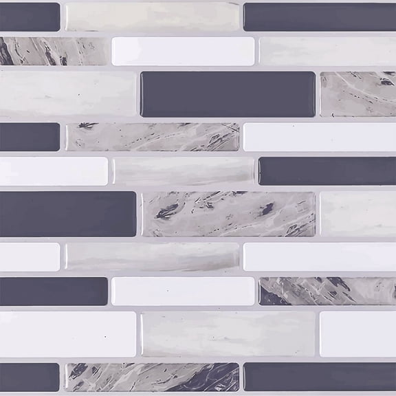 Decorative Peel and Stick Backsplash Tiles 10-Piece Set 6x6 Inch 3D Gel Design Waterproof Kitchen Bathroom Wall Stickers Imitation Marble Heat Resistant Moisture Proof Colorful Home Decor, #3
