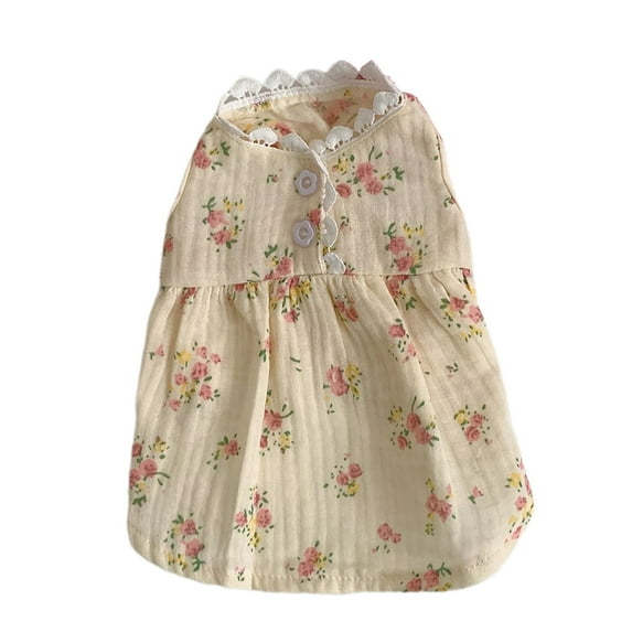 Decorative Pet Dress - Floral Pattern Polyester Spring/Summer Outfit for Dogs - Ideal for Outdoor Fashion