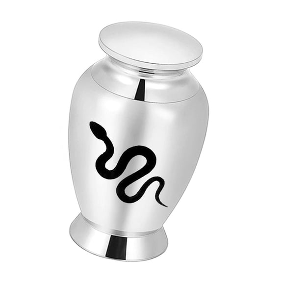 Decorative Pet Memorial Cremation Urn Water Resistant Aluminum Small Dog Cats Ashes Container With Spiritual Snake Motifs