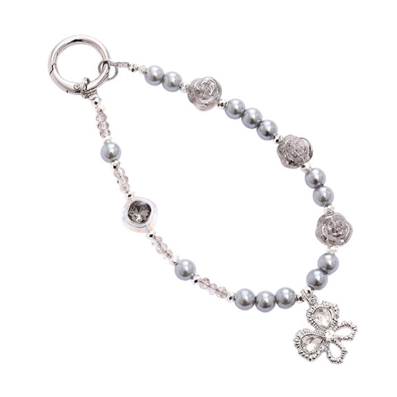 Decorative Phone Jewelry Charm - Compact Multi-Device Lanyard with Metal Accents