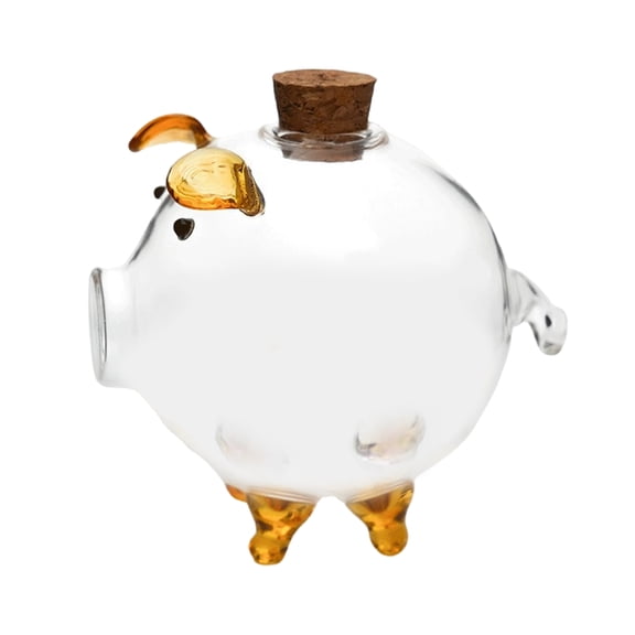 Decorative Piggy Money Jar Glass Coin Box Gold Bean Storage Jar For Savings Cash Jar for Any Room