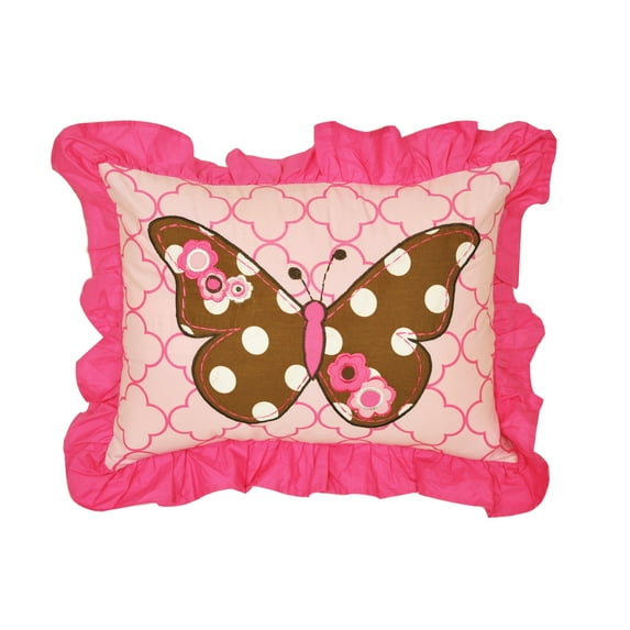 Decorative Pillow, Butterflies Pink Chocolate