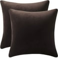 thumbnail image 1 of Decorative Pillow Cases 24x24 Chocolate Brown: 2 Pack Cozy Soft Velvet Square Throw Pillow Covers for Farmhouse Home Decor., 1 of 5