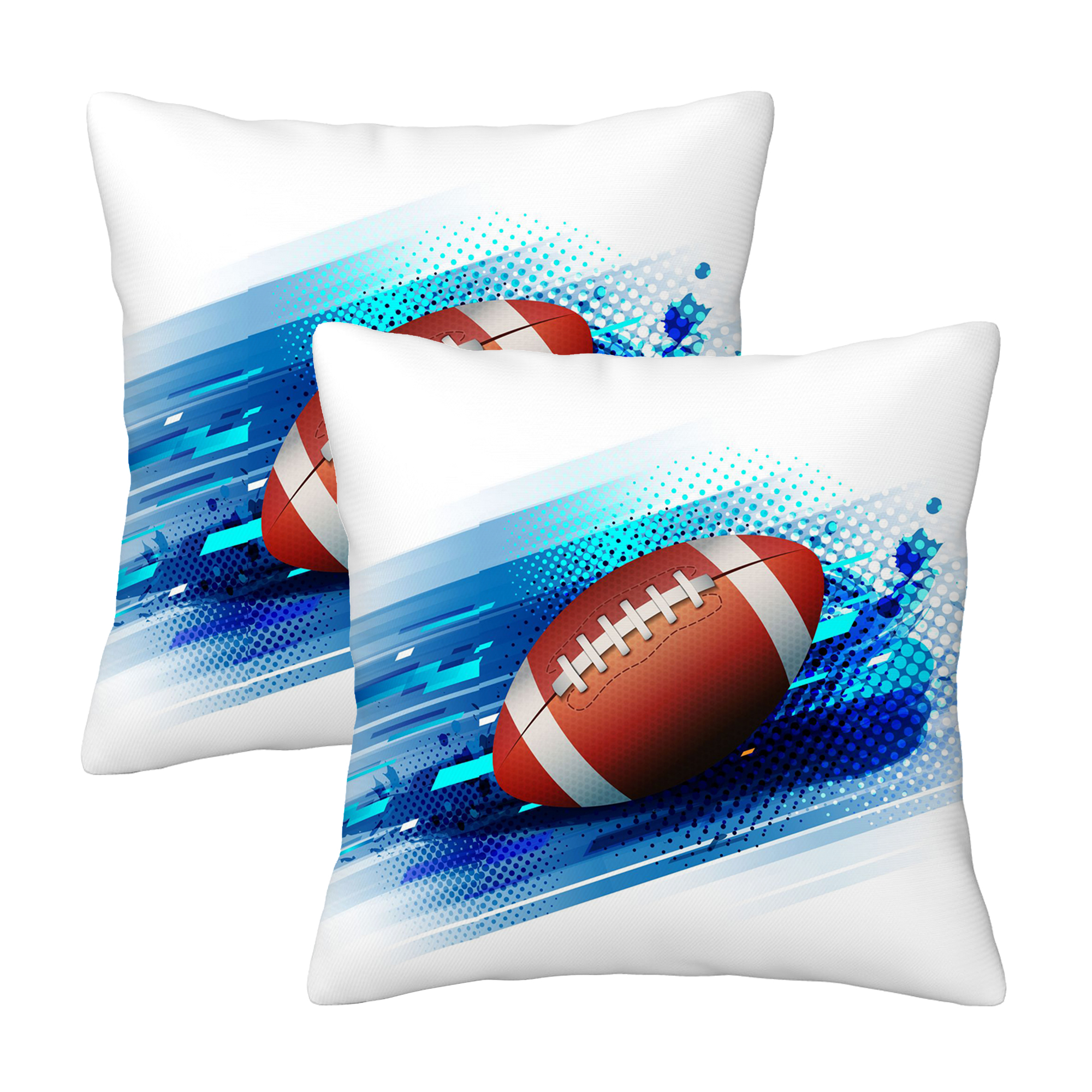 Decorative Pillow Cases Set of 2 American Football for Sofa Couch