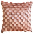 thumbnail image 1 of Decorative Pillow Cover, 22x22 inch (55x55 cm) Throw Pillow Cover, Pink Pillow Cover, Pintucks Ribbon Loops Throw Pillow Cover, Faux Suede Square Pillow Cover - Soft Pink Dreams, 1 of 4