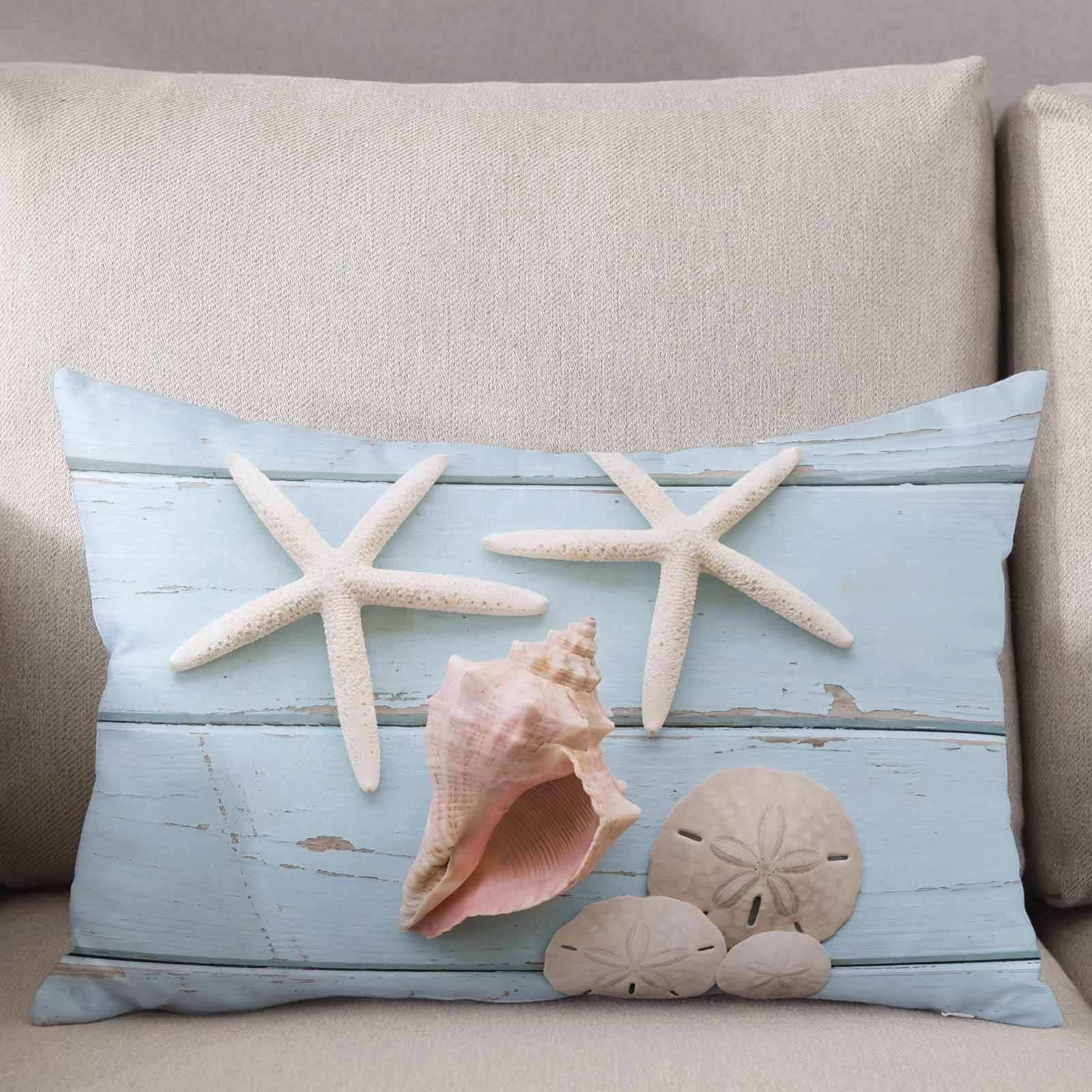 Sand Soft Fall Decorative Pillow Cover 24x36 Inch Starfish Coastal Lumbar Pillow Cover ...