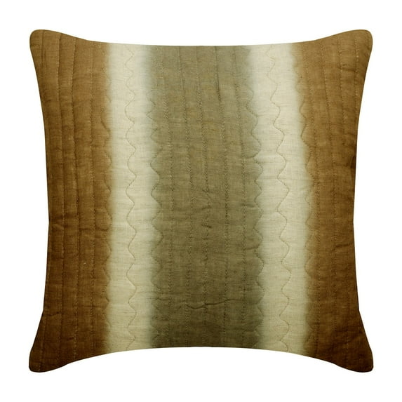 Decorative Pillow Cover, Beige 14"x14" (35x35 cm) Throw Pillow Covers, Linen Quilted & Striped Throw Pillows For Couch, Ombre Pattern Modern Style - Quilted Ombre