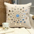 thumbnail image 1 of Decorative Pillow Cover, Beige Pillow Cover 20x20 inch (50x50 cm), Luxury Beige Pillow Cover, Mirror Pillow Cover, Geometric Pillow Cover, Square Cotton Linen Pillow - Circle Of Life, 1 of 10