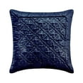 thumbnail image 1 of Decorative Pillow Cover, Blue 26"x26" (65x65 cm) Euro Shams, Velvet Quilted, Geometric & Trellis Euro Shams For Couch, Solid Color Pattern Modern Style - Navy Enriched, 1 of 3