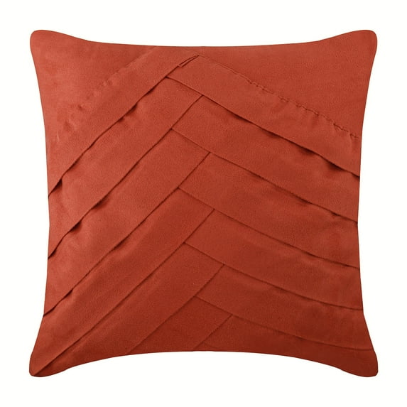 Decorative Pillow Cover, Decorative Pillow Covers 18x18 inch (45x45 cm) Orange, Suede Throw Pillow Covers, Handmade Pillow Covers, Solid Color Pillow Covers - Rust No Limits No Lines