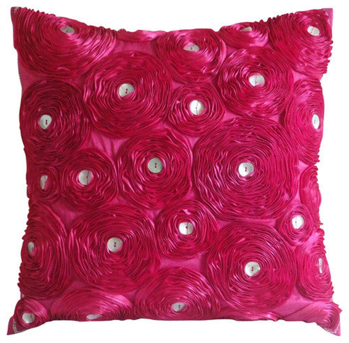 Decorative Pillow Cover Fuchsia Pink Decorative Pillow Covers 16x16 inch 40x40 cm Silk Throw Pillows For Couch Nature Floral Ribbon Embroidery Modern Designer Fuchsia Power Walmart