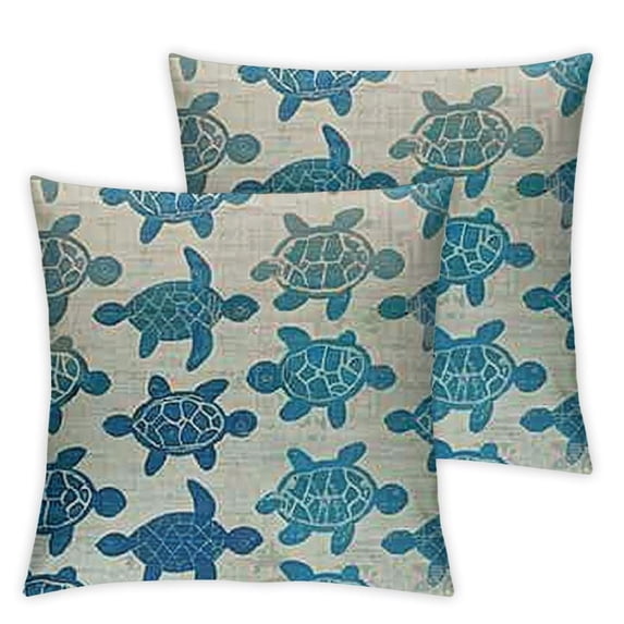 Decorative Pillow Cover, Lumbar Sea Turtle Pillow Cover Modern Farmhouse Cushion Case Home Decor for Living Room Patio Sofa Couch Chair
