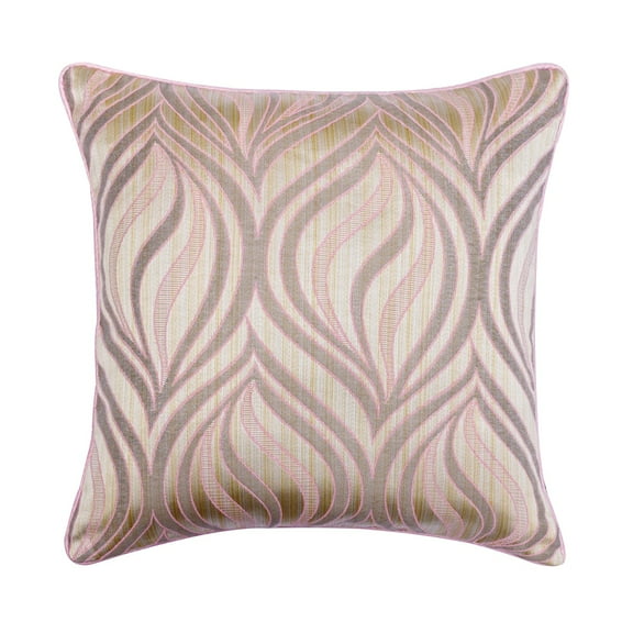 Decorative Pillow Cover, Pink 16"x16" (40x40 cm) Throw Pillow Covers, Jacquard Abstract Throw Pillows For Couch, Abstract Pattern Contemporary Style - Pink Dusk
