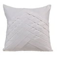 thumbnail image 1 of Decorative Pillow Cover, White Throw Pillow Covers 16x16 inch (40x40 cm), Suede Decorative Pillowcases, Solid Color, Pintucks, Textured, Striped - White No Limits No Lines, 1 of 2