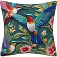 thumbnail image 1 of Decorative Pillow Cover With Vibrant Floral Pattern And Invisible Zipper For Sofa Or Bedroom In 17.7 Inch Square, 1 of 8